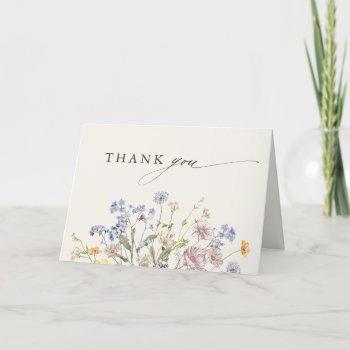 spring wildflower meadow garden bridal shower thank you card