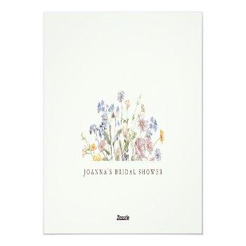 Spring Wildflower Meadow Garden Bridal Shower Thank You Card Front View