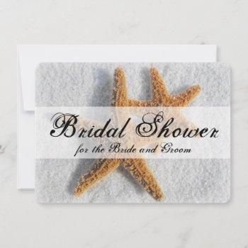 starfish sand beach couples his/hers bridal shower invitation
