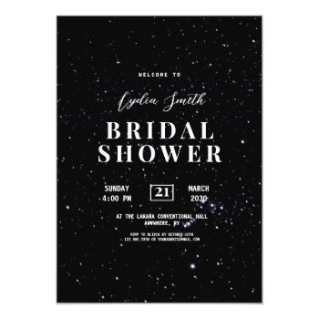 Starry Night Bridal Shower Celestial Invitation Front View