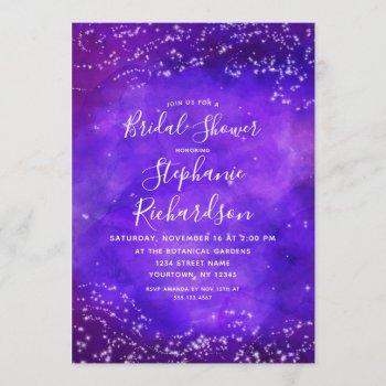 starry night galaxy bridal shower invitation