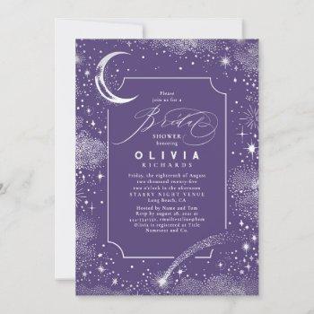 starry night moon mystical celestial bridal shower invitation