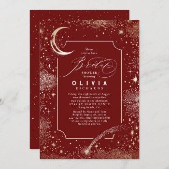 starry night moon mystical celestial bridal shower invitation