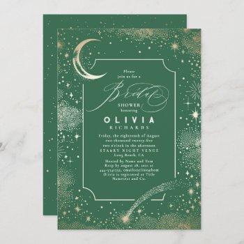 starry night moon mystical celestial bridal shower invitation