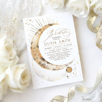 starry night moon mystical celestial bridal shower invitation