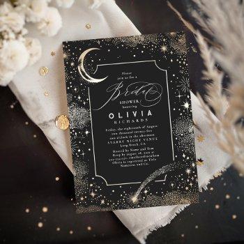 starry night moon mystical celestial bridal shower invitation