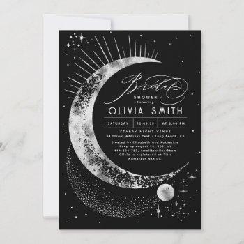 starry night moon mystical celestial bridal shower invitation