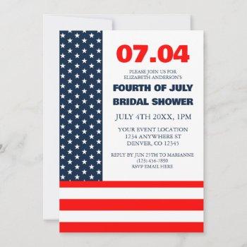 stars & stripes flag 4th of july bridal shower invitation