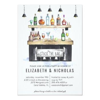 Stock The Bar | Couples Wedding Shower Invitation Postcard Front View