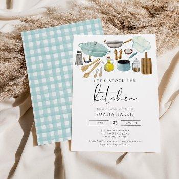 stock the kitchen cooking bridal shower invitation