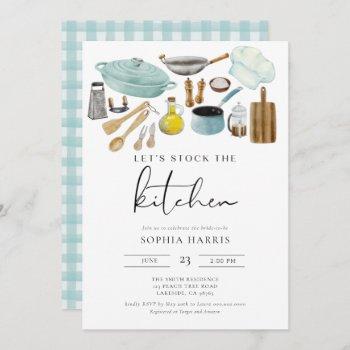 stock the kitchen cooking bridal shower invitation