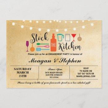 stock the kitchen engagement party couples shower invitation