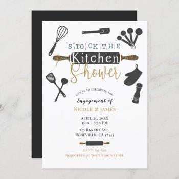 stock the kitchen engagement shower modern minimal invitation