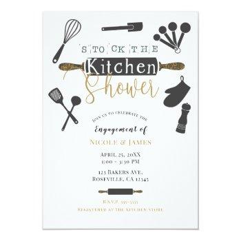 Stock The Kitchen Engagement Shower Modern Minimal Invitation Front View