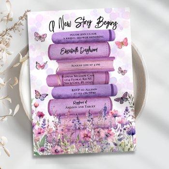 story book butterflies wildflowers bridal shower invitation