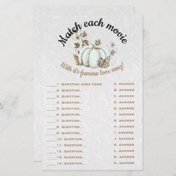 storybook gold white pumpkin bridal match game