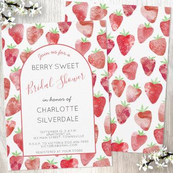 strawberry bridal shower invitation