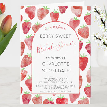strawberry bridal shower invitation
