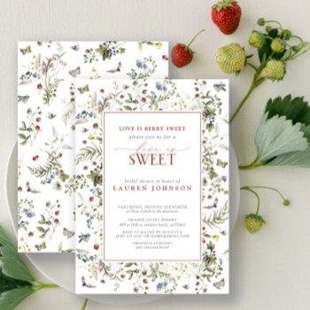 strawberry love is berry sweet red bridal shower invitation