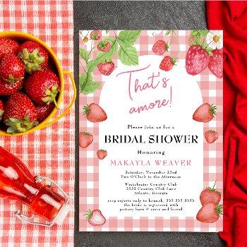 strawberry pink that's  amore bridal shower invitation