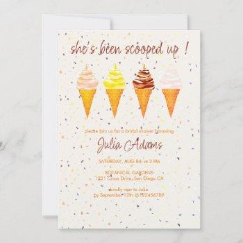 strawberry vanilla chocolate scoop bridal shower invitation