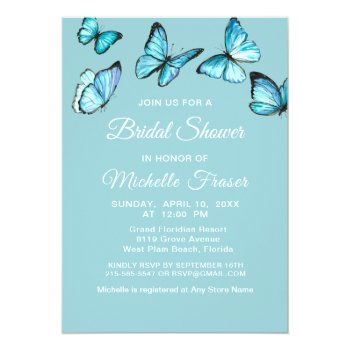Stylish Blue Watercolor Butterflies Front View