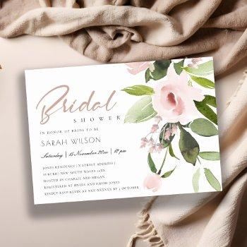 Subtle Color Wash Blush Pink Floral Front View