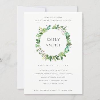 succulent wreath foliage brunch &  bubbly invite