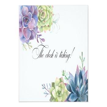 Succulents Bridal Shower Reminder Qr Code Rsvp Pos Postcard Front View