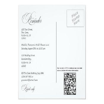 Succulents Bridal Shower Reminder Qr Code Rsvp Pos Postcard Front View