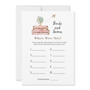 suitcases  "where were they" bridal shower game invitation