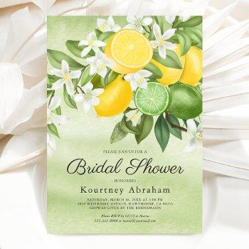 summer lemon & lime bridal shower invitation