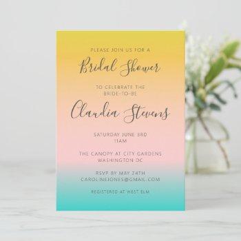 summer pastel gradient | cute bridal shower invitation