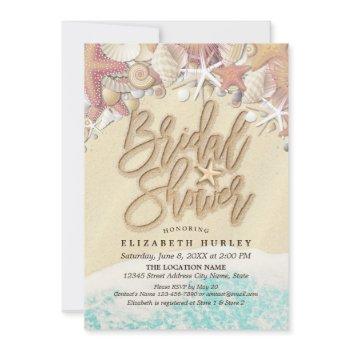 summer sandy beach wedding bridal shower starfish invitation