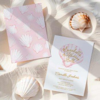 summer seashells and wedding bells bridal shower invitation