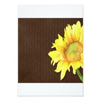 Sunflower Brown Wedding Reception Enclosure Card Front View