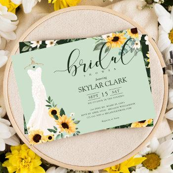 sunflower cream wedding dress bridal shower invitation