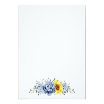 Sunflower Dusty Blue Slate Bridal Shower Bingo Front View