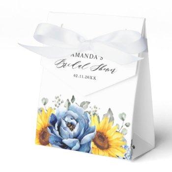 sunflower dusty blue slate peony bridal shower favor boxes