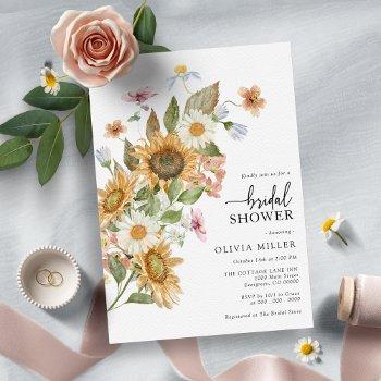 sunflower elegant bridal shower invitation