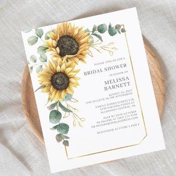 sunflower eucalyptus bridal shower invitation