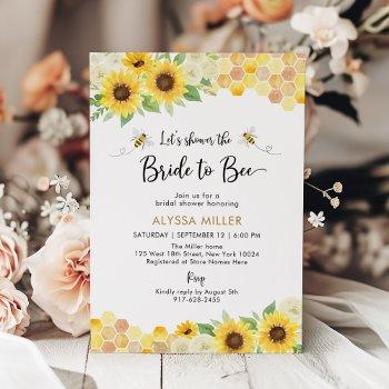 sunflower honey bee bridal shower invitation