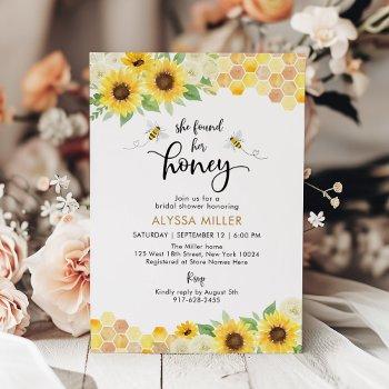 sunflower honey bee bridal shower invitation