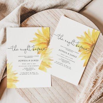 sunflower the night before rehearsal dinner invitation