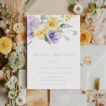 sunshine & lavender purple bridal shower brunch invitation