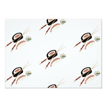 Sushi Rolls Chopsticks Japan Saki Front View
