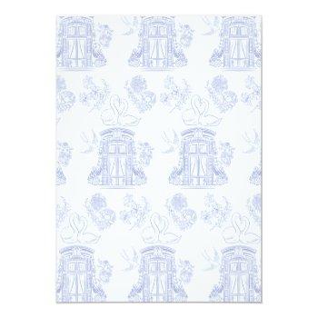 Swan Blue Toile De Jouy Front View