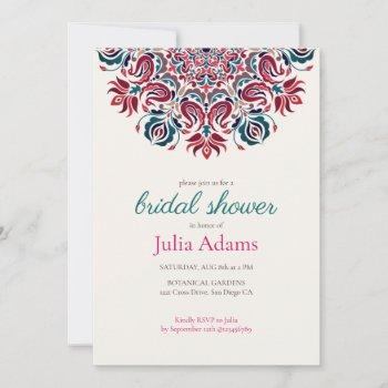 swan lotus mandala bridal shower invitation