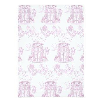 Swan Pink Toile De Jouy Front View