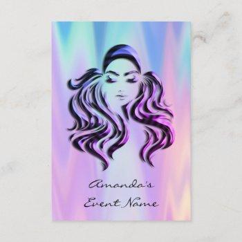 sweet 16th bridal shower holograph girl purple invitation